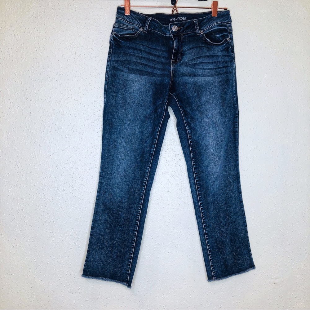 Maurices Frayed Hems Medium Wash Jeans